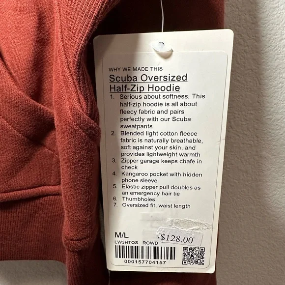 Lululemon Scuba Oversized Half Zip Hoodie, M/L, Rockwood - Picture 5 of 7